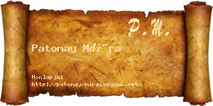Patonay Míra névjegykártya